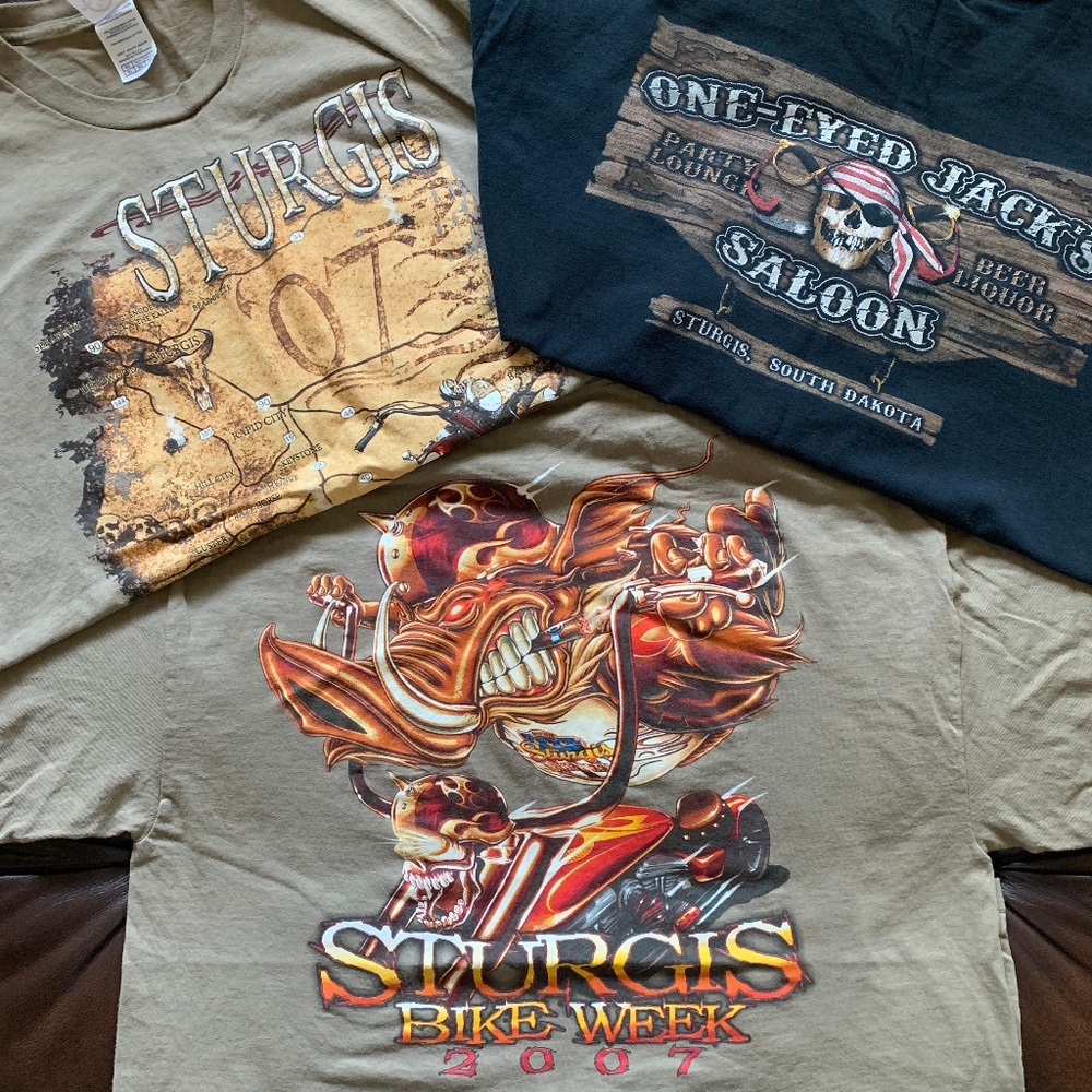 Lot of 3: 2007 Sturgis Bike Week T-Shirts (XL)